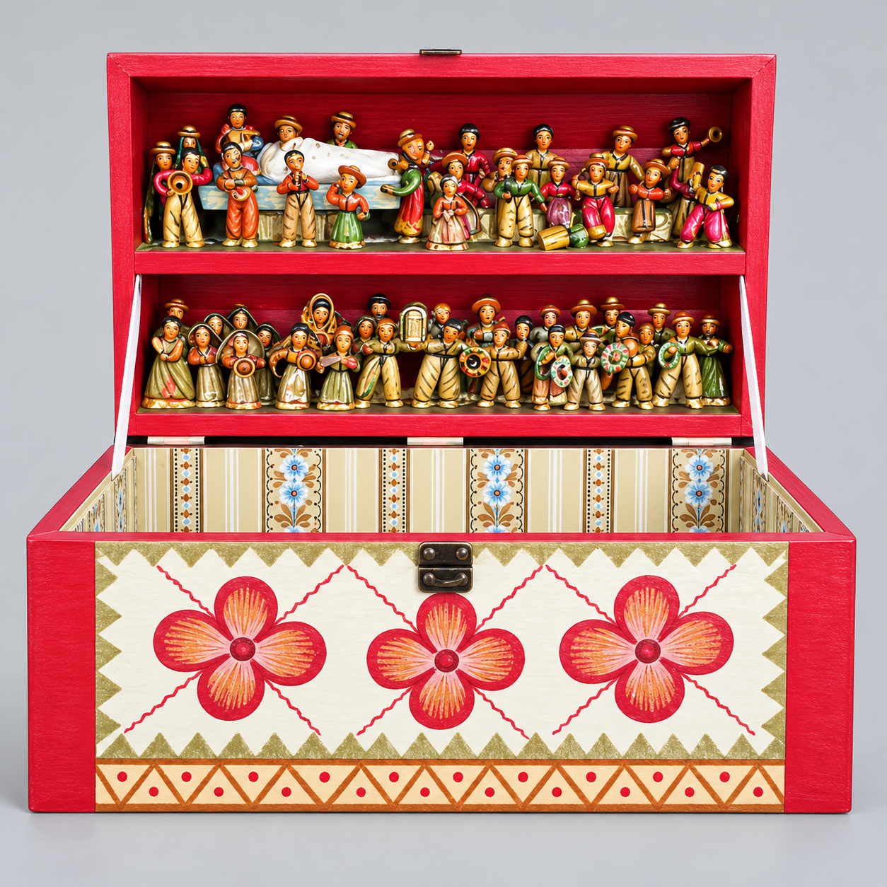 Baúl-retablo con la muerte del pobre - Vista 1