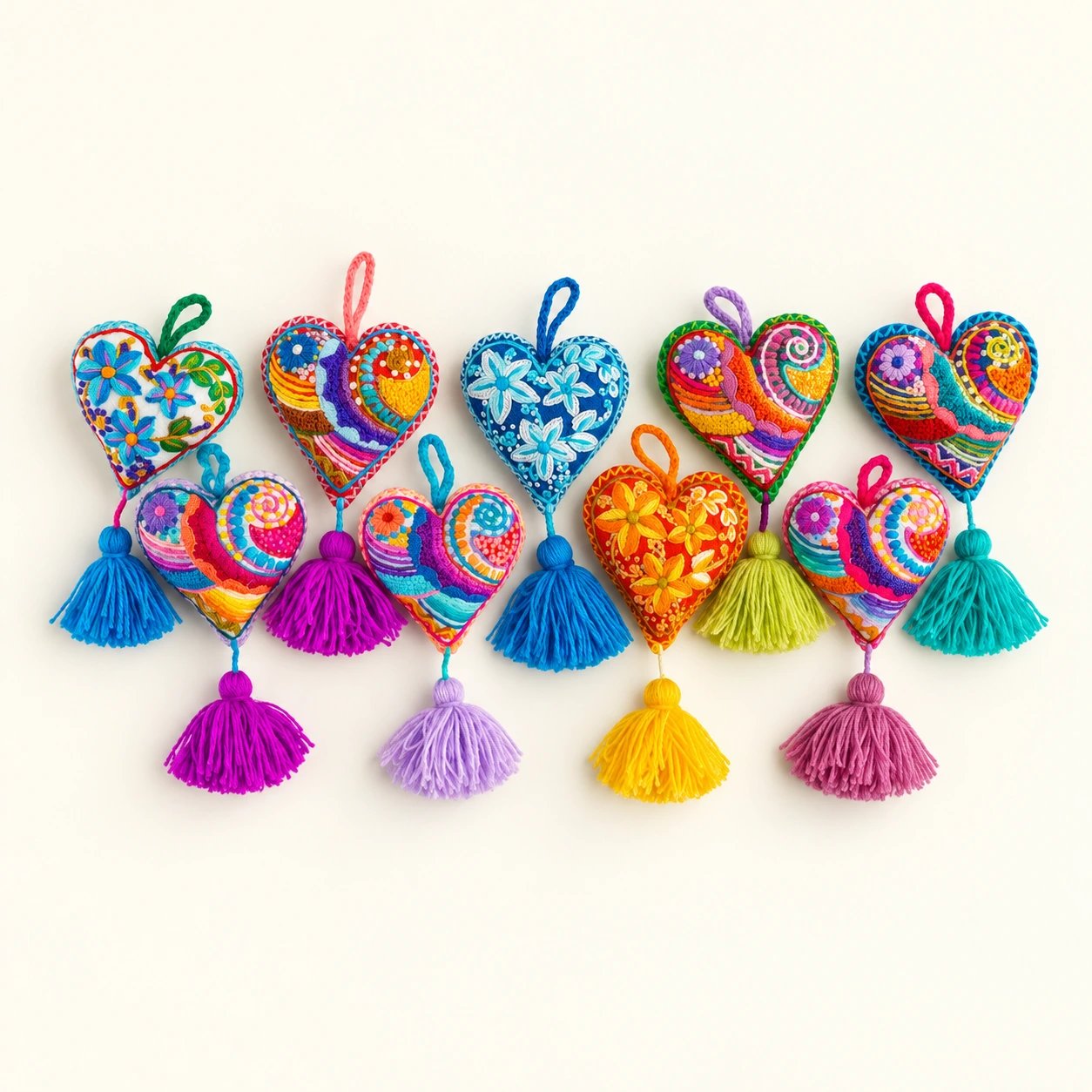 Corazones Bordados