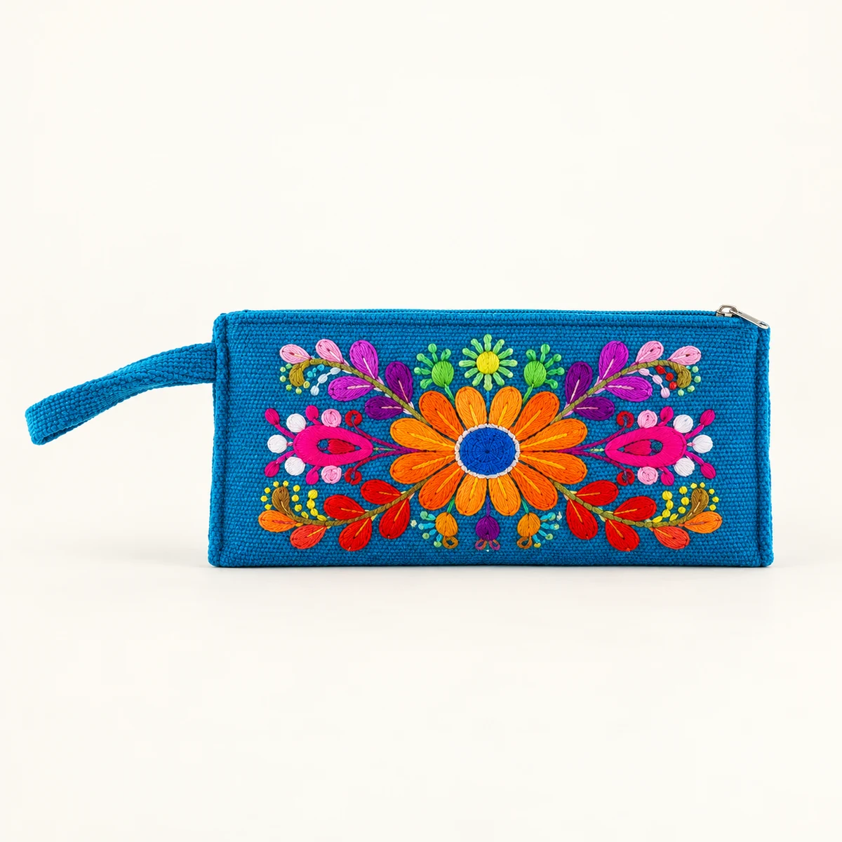 Cartuchera Flor de Retablo (Azul floral)