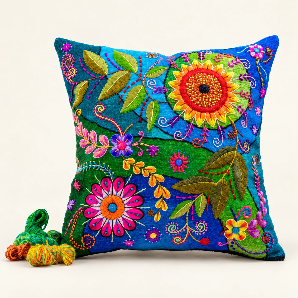 Colección Cojín Encanto Floral (Azul floral)