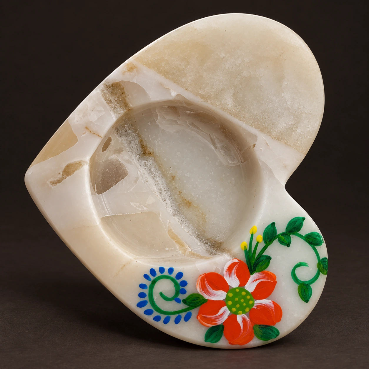 Portavelas de Piedra de Huamanga — Forma de Corazón - Vista 2