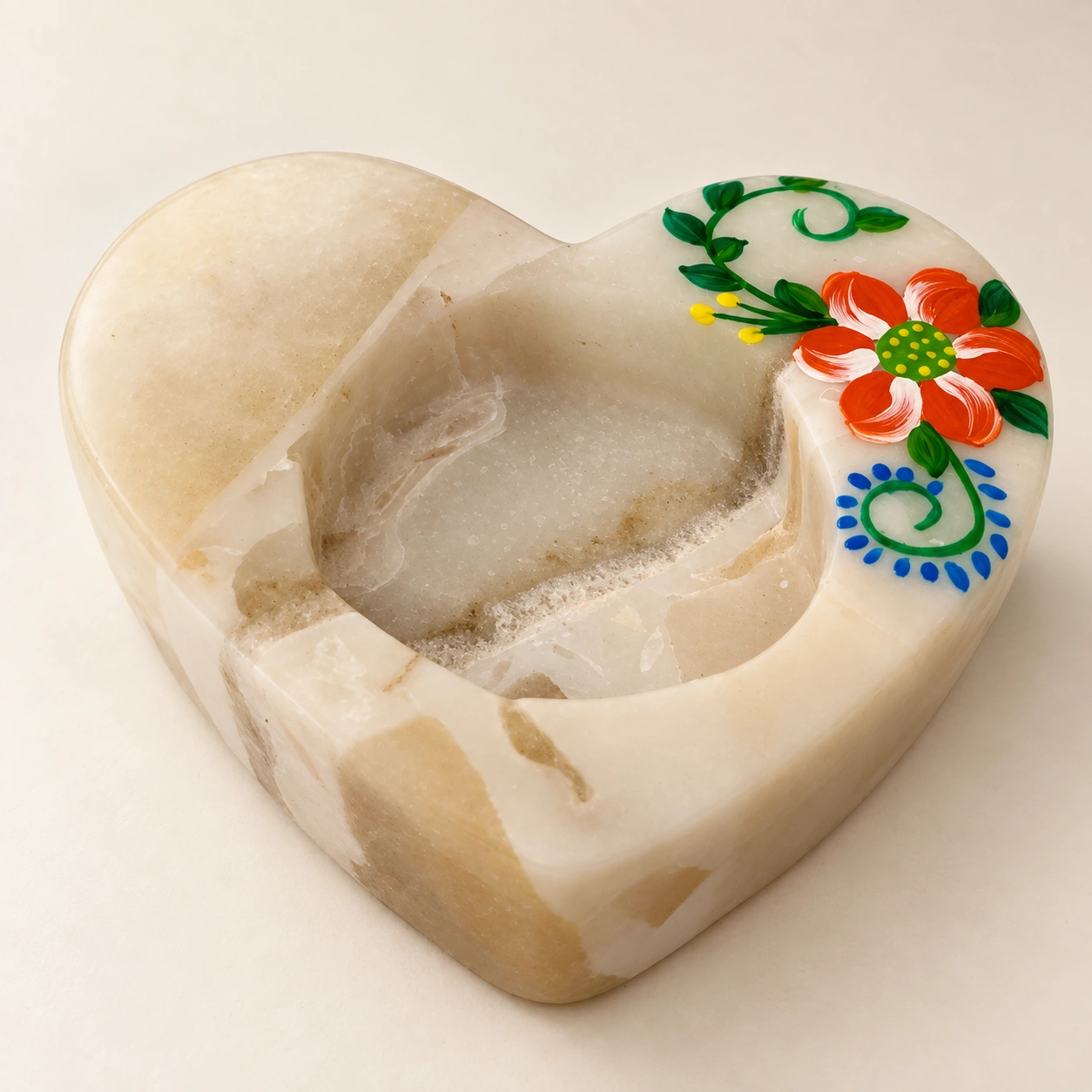 Portavelas de Piedra de Huamanga — Forma de Corazón - Vista 1