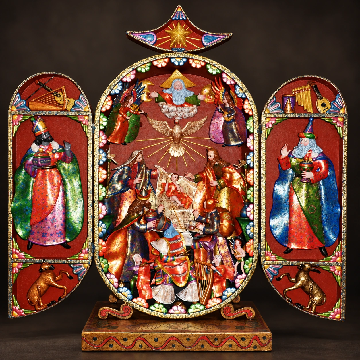Retablo de Escena Central con Detalles Dorados - Vista 2