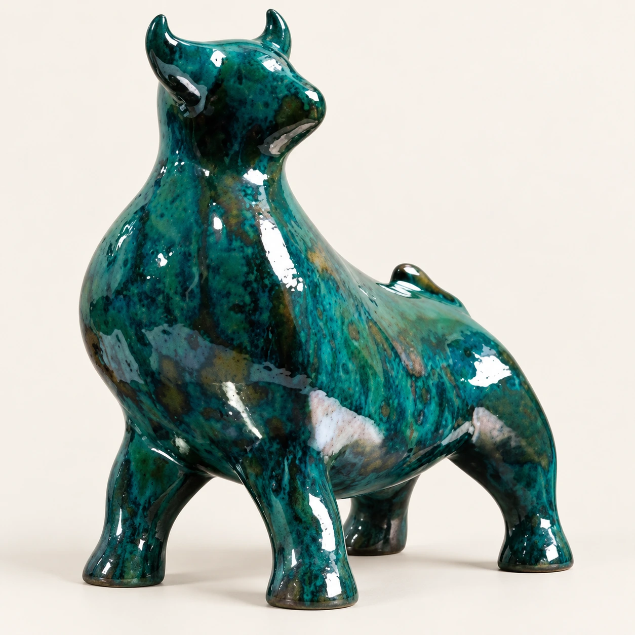 Toro Metálico Verde · 16 × 16 cm - Vista 2