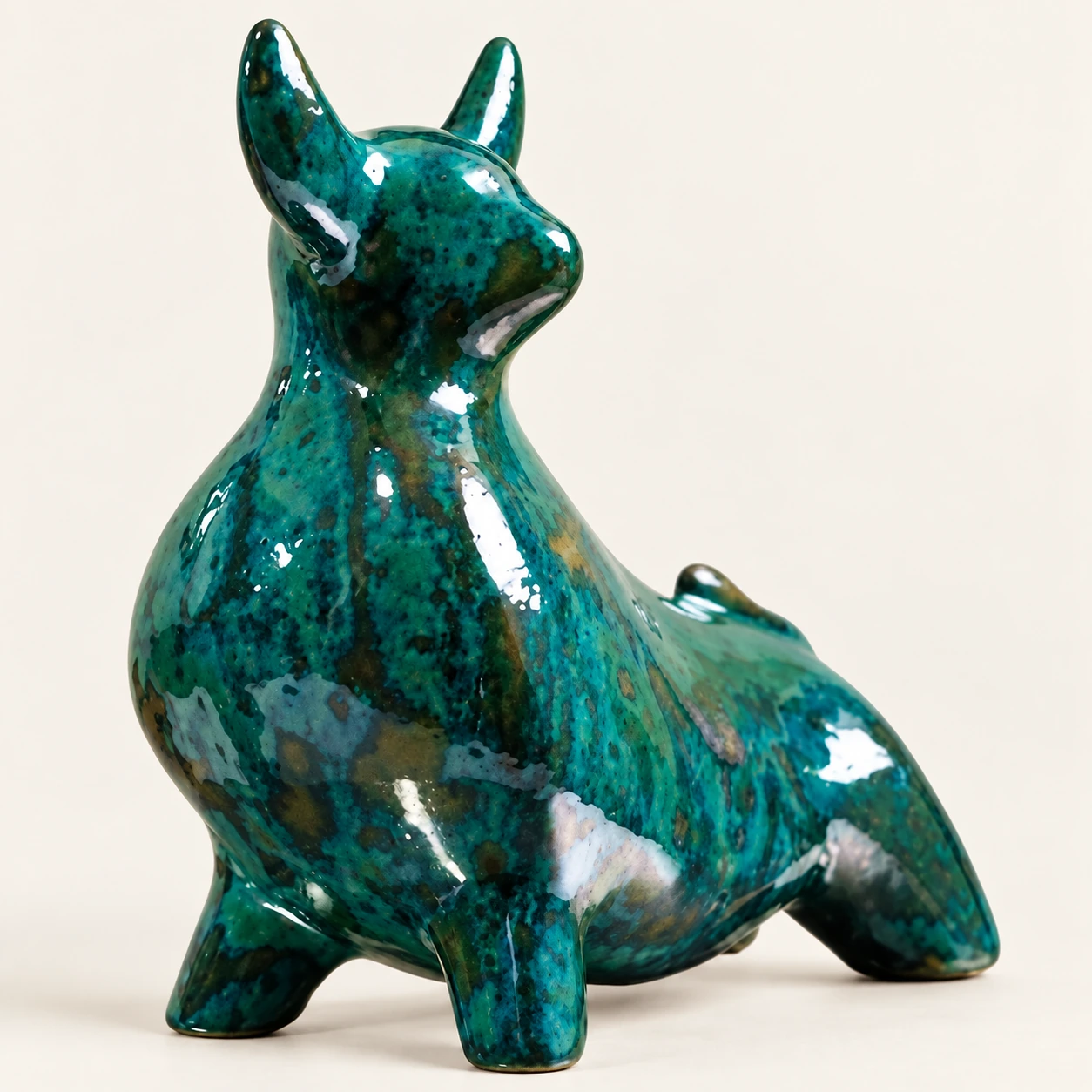Toro Metálico Verde · 16 × 16 cm - Vista 1