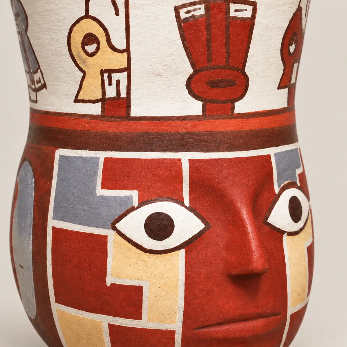 Compact Wari-Inspired Vessel with Modeled Face - View 2