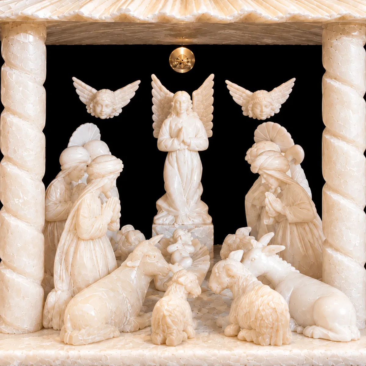 Andean Nativity Portal in Huamanga Stone - View 2