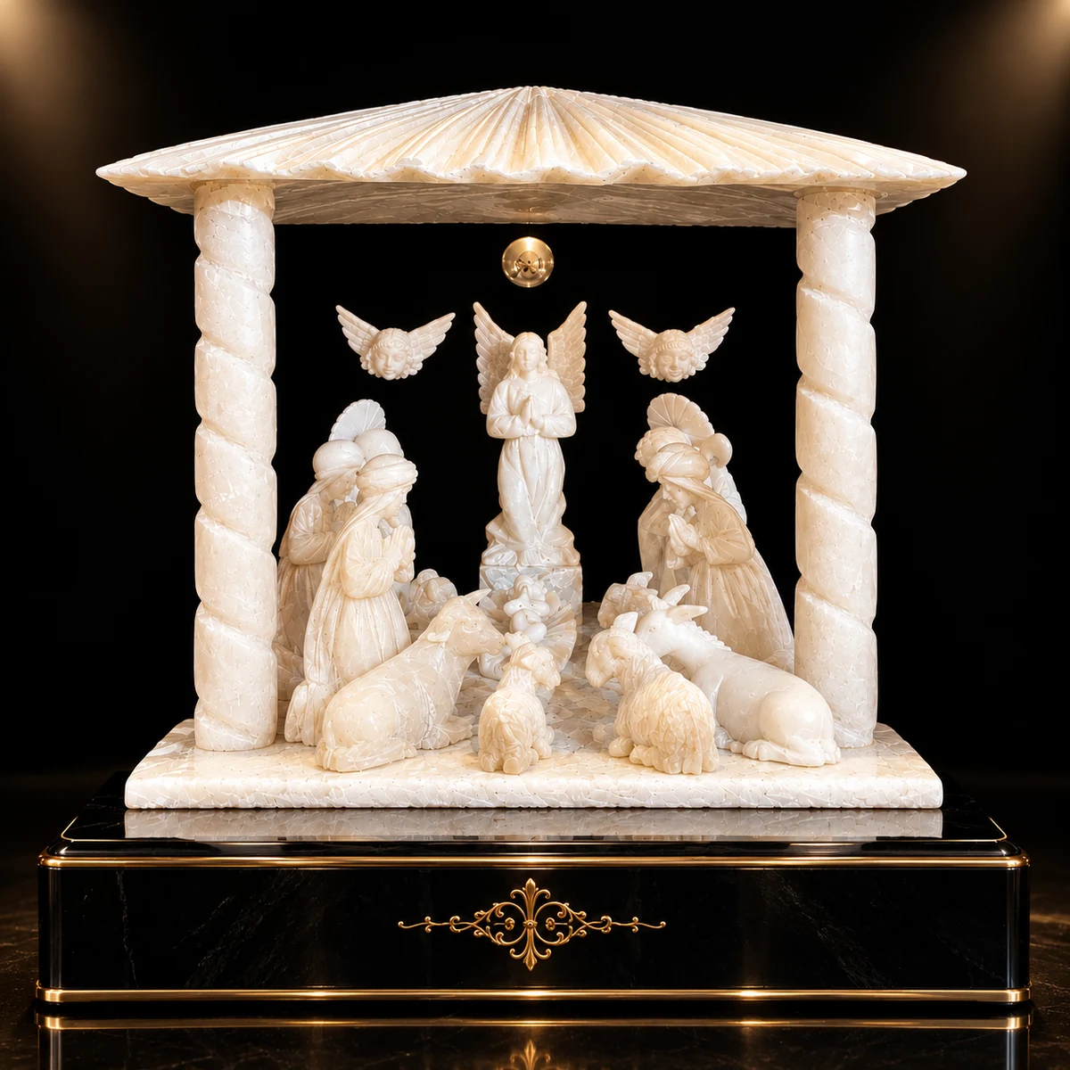 Portal Ceremonial con Nacimiento Sagrado en Alabastro de Huamanga