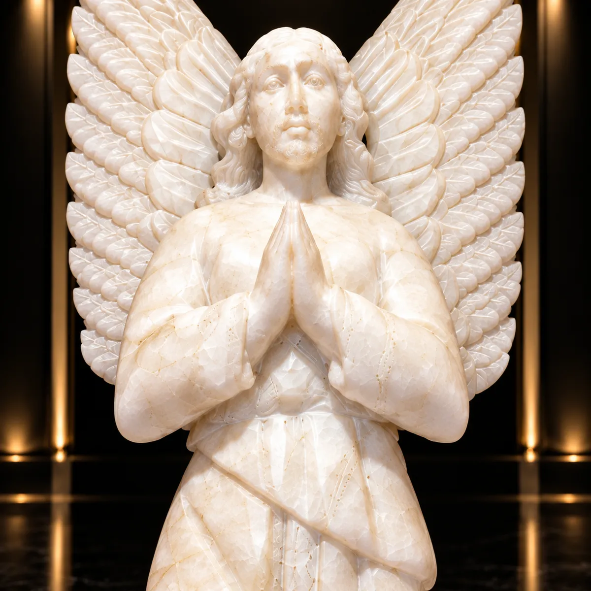 Alabastro Angel Michiq Mañakuq Escultura - Vista 2