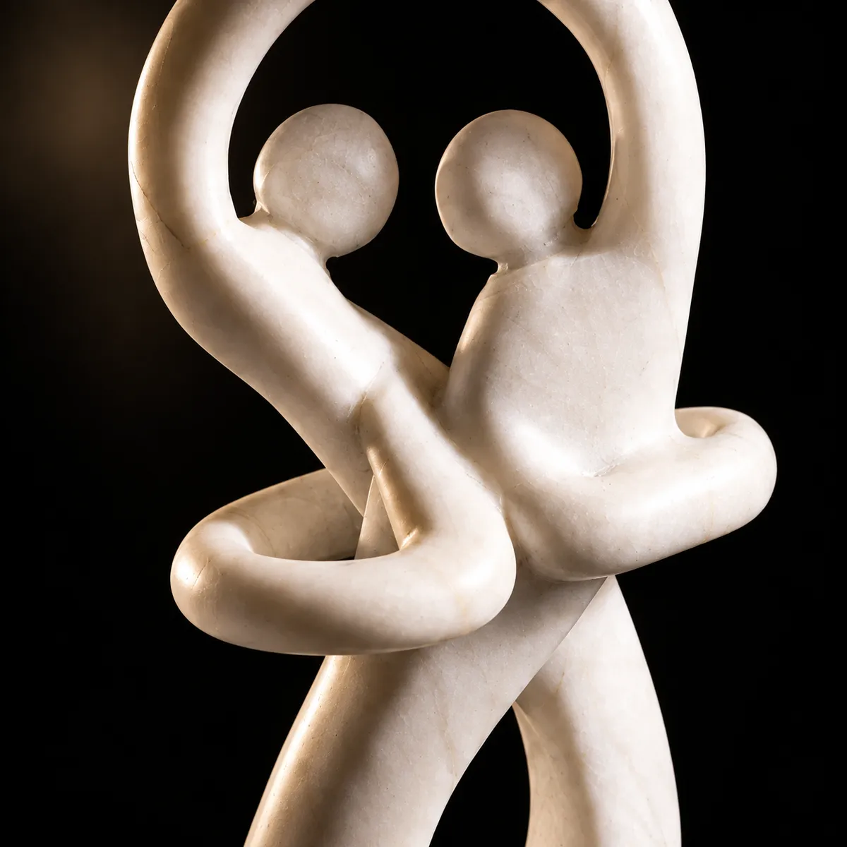 Huamanga Stone Sculpture of Two Figures Embracing - View 2
