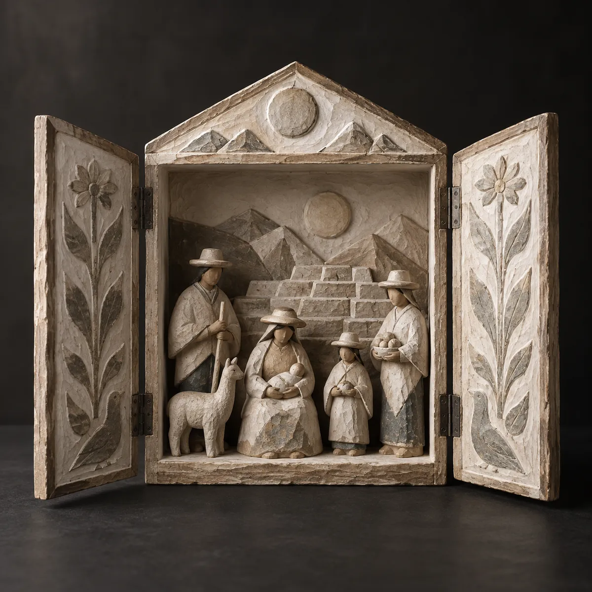 Retablo Silencio Andino Monocromo