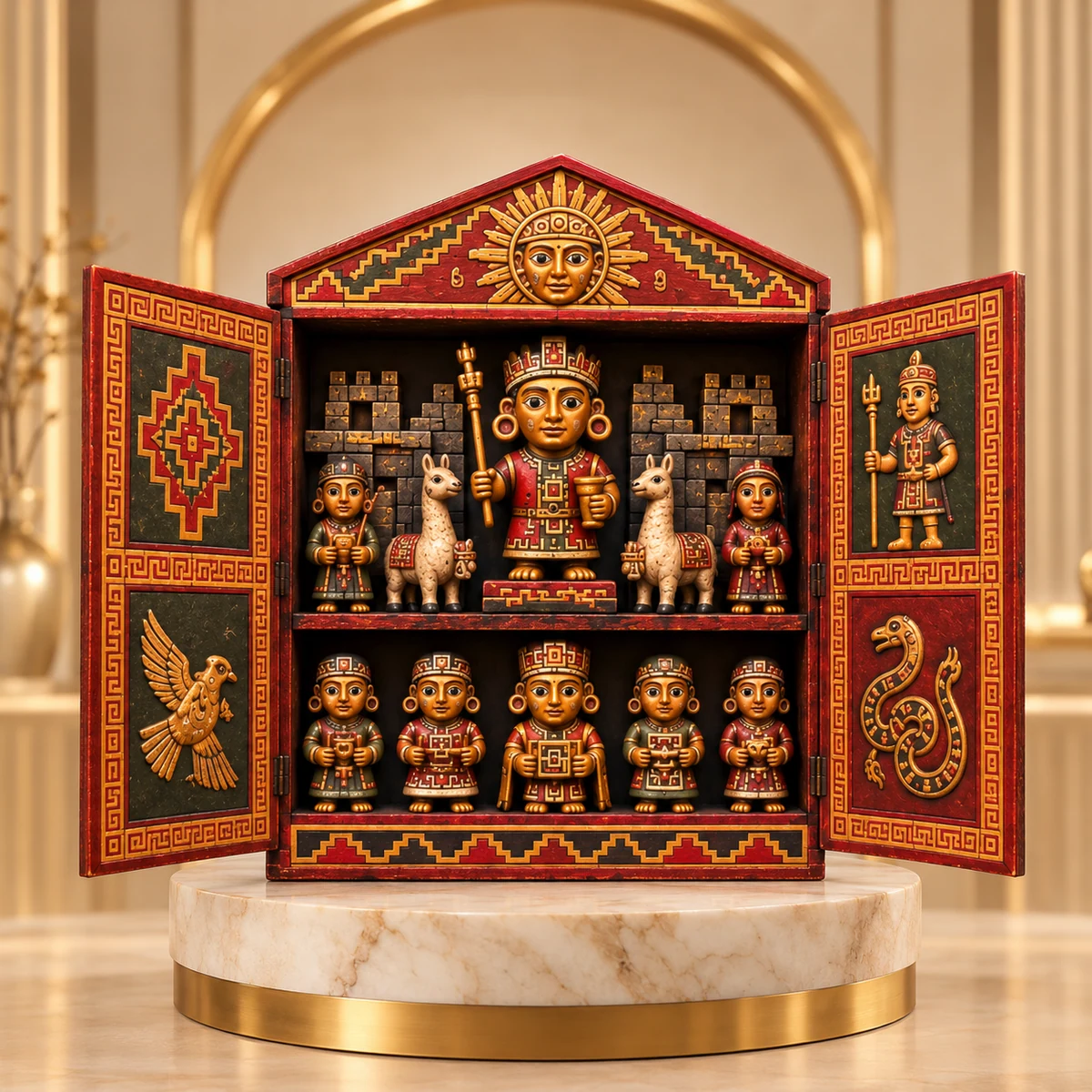 Retablo Tawantinsuyu Ceremonia del Sol Inti Raymi en Pan de Oro