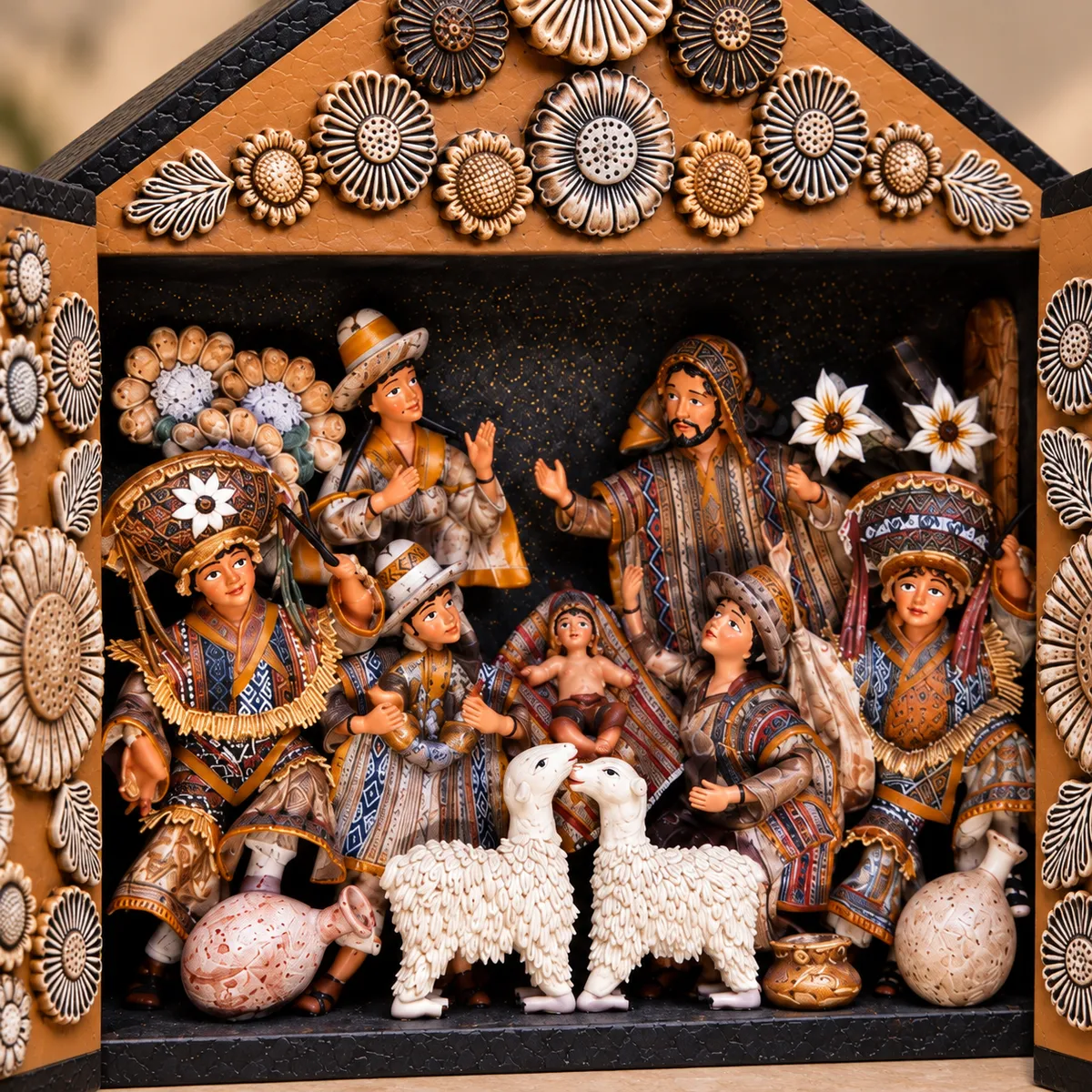 Iskay Patayuq Yuraq Monocromo Retablo - Vista 2