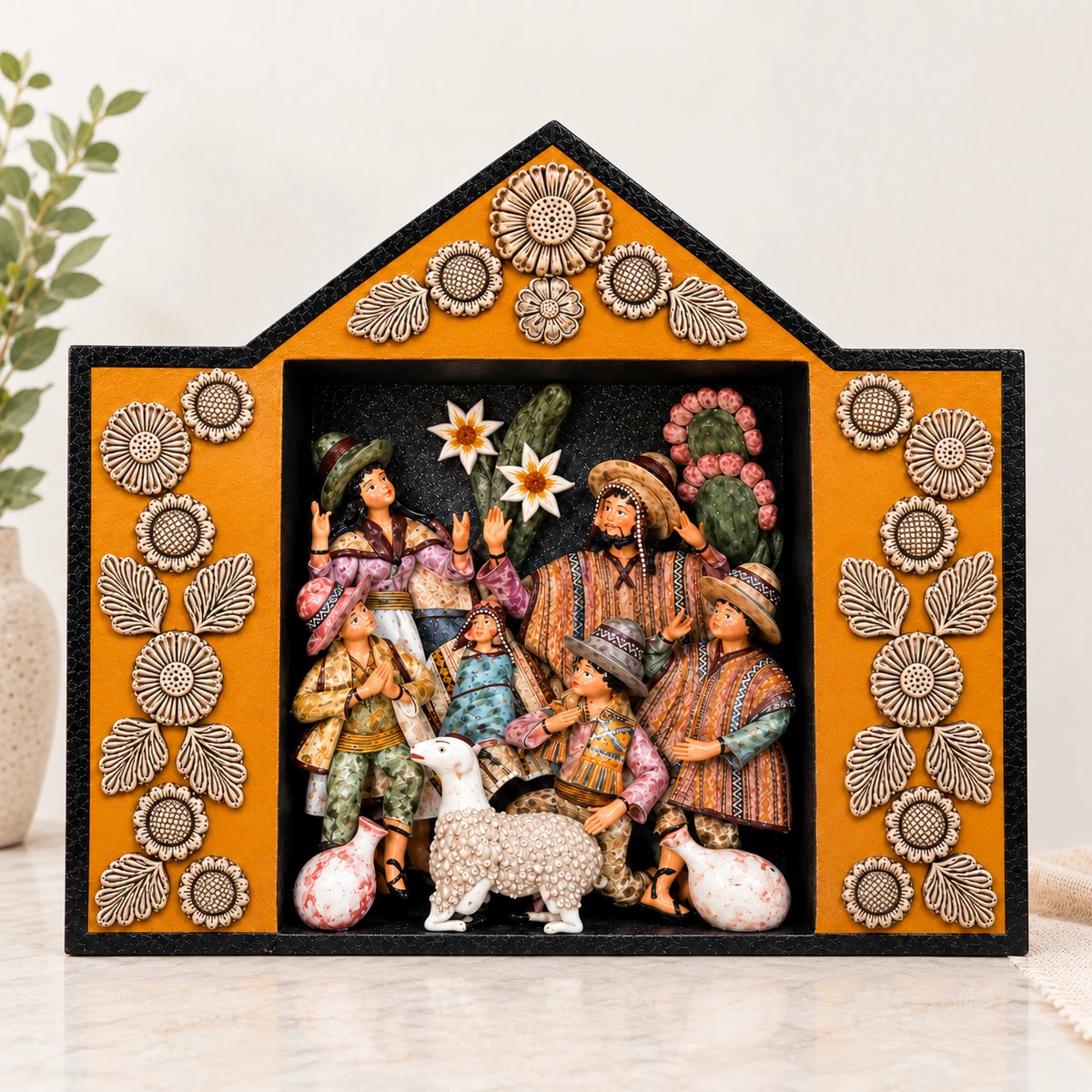 Retablo Monocromático Compacto Remate Ovalado Blanco Níveo