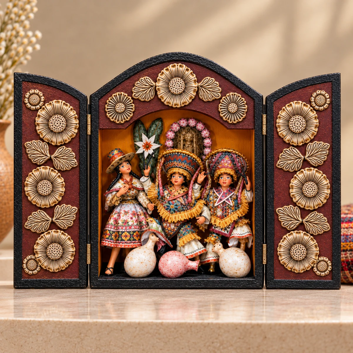 Retablo Monocromático Compacto Remate Ovalado Blanco Níveo - Vista 2