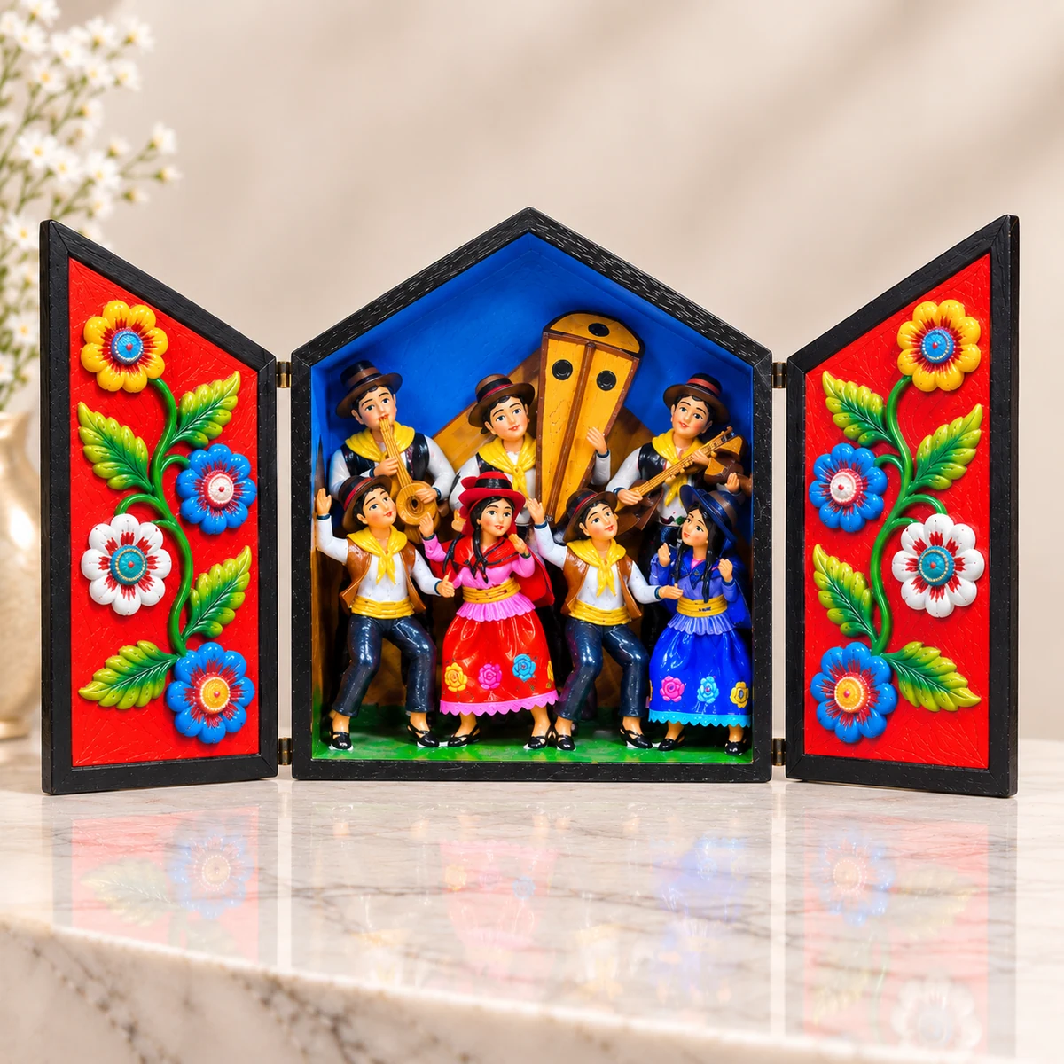 Retablo Ayacuchano Tradicional Fiesta Patronal y Comparsa Comunitaria - Vista 1