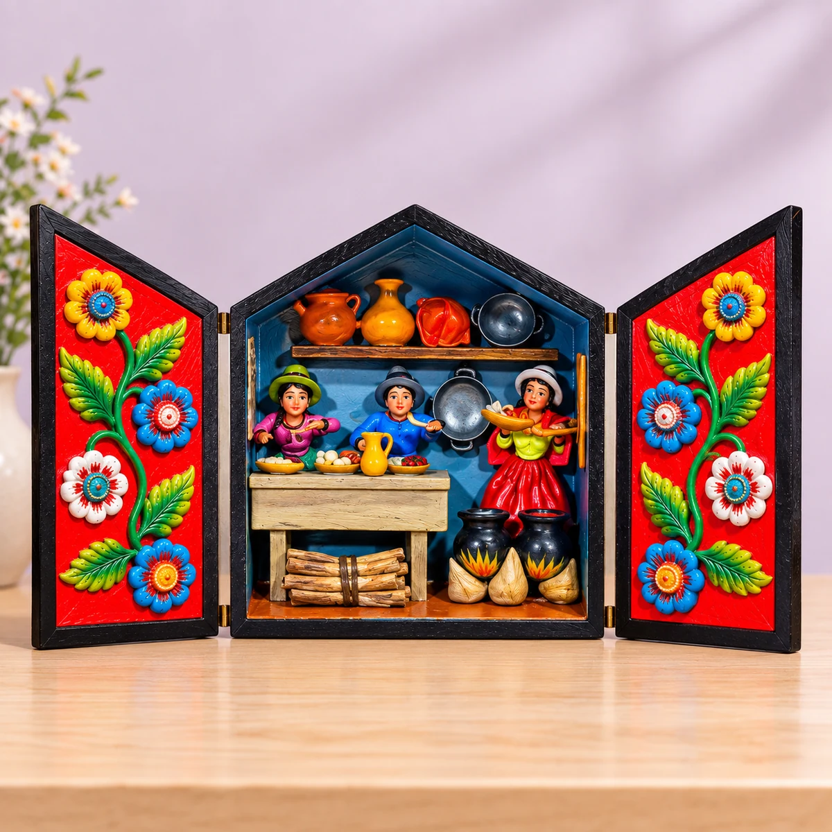 Retablo Ayacuchano Costumbrista Cocina Tradicional y Chichería Andina - Vista 1