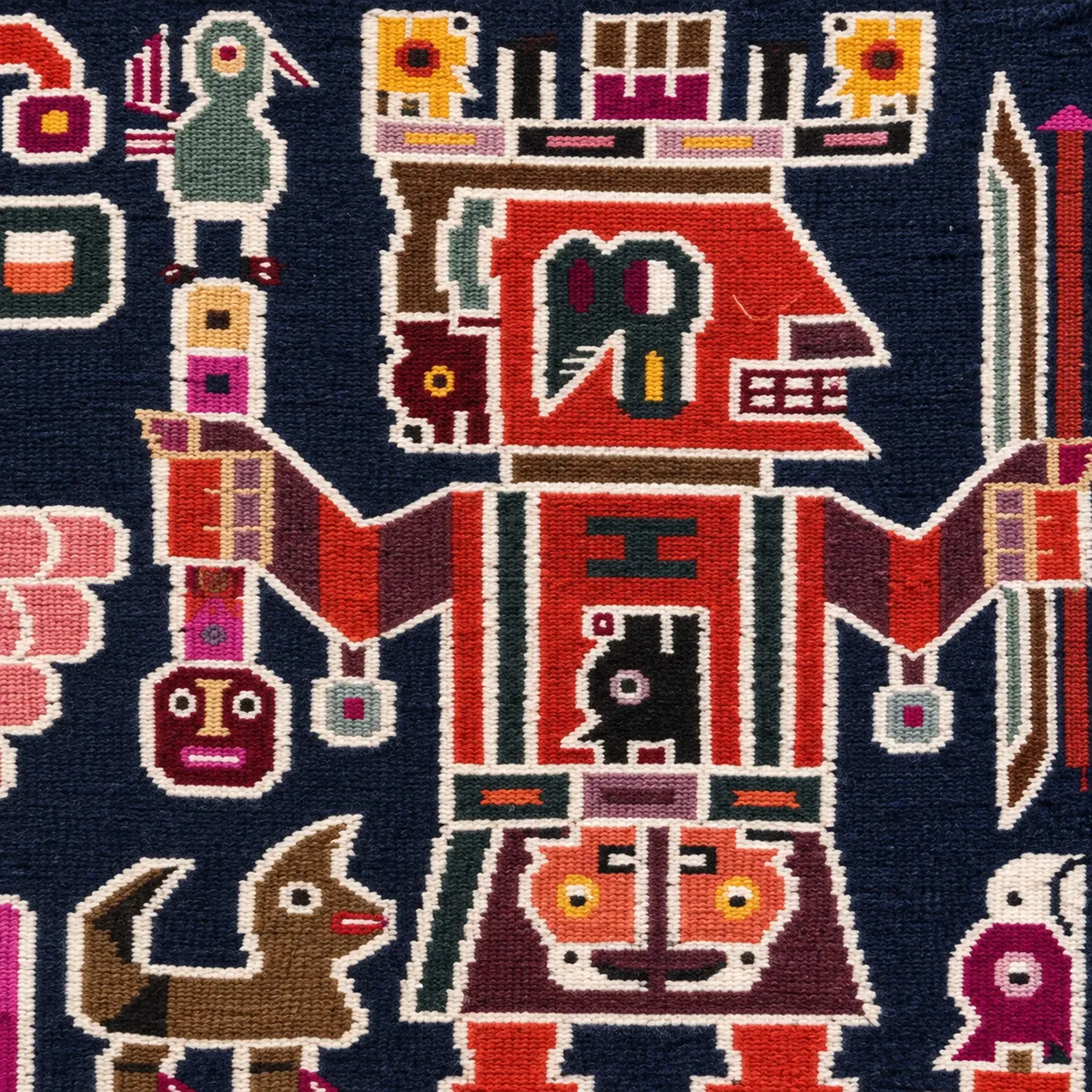 Edwin Sulca Tapestry with Raised Geometric Motifs - View 2
