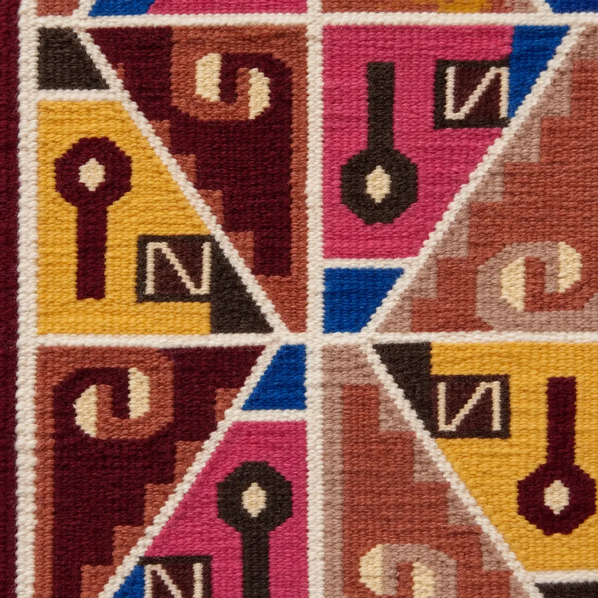 Edwin Sulca Horizontal Tapestry with Stepped Motifs - View 2
